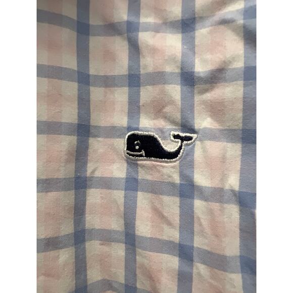 Vineyard Vines Men’s Whale Button Down Collared Lightweight Shirt Sz M Blue Pink - Picture 3 of 4
